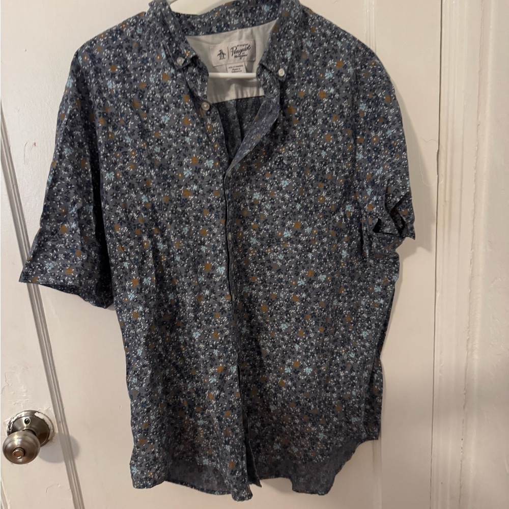 Men's Blue Floral Shirt